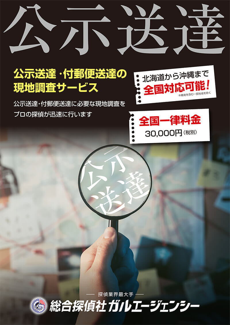 公示送達・付郵便送達用現地調査案内表